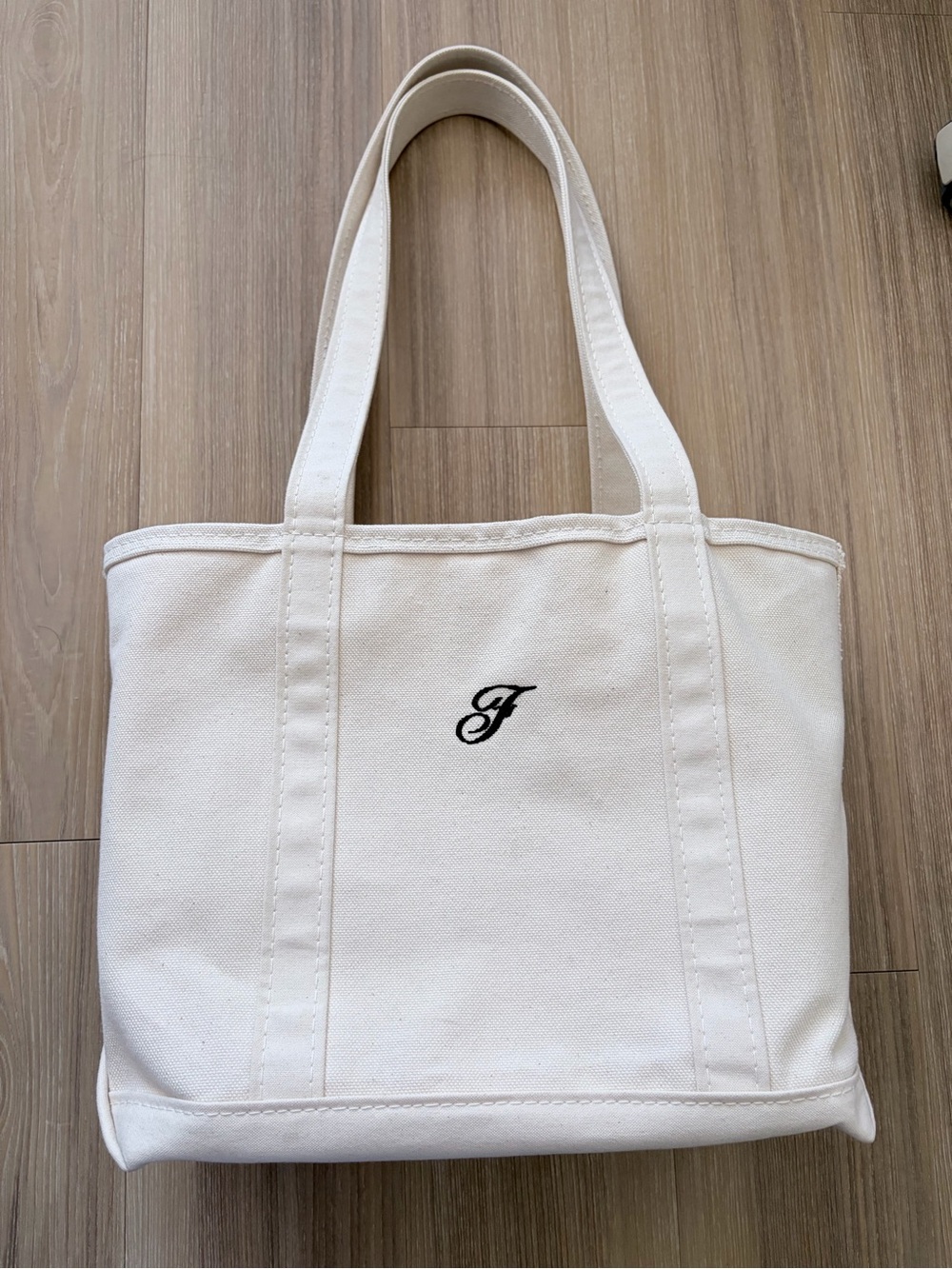 L.L Bean Boat Tote Medium with ‘F’ Embroidery